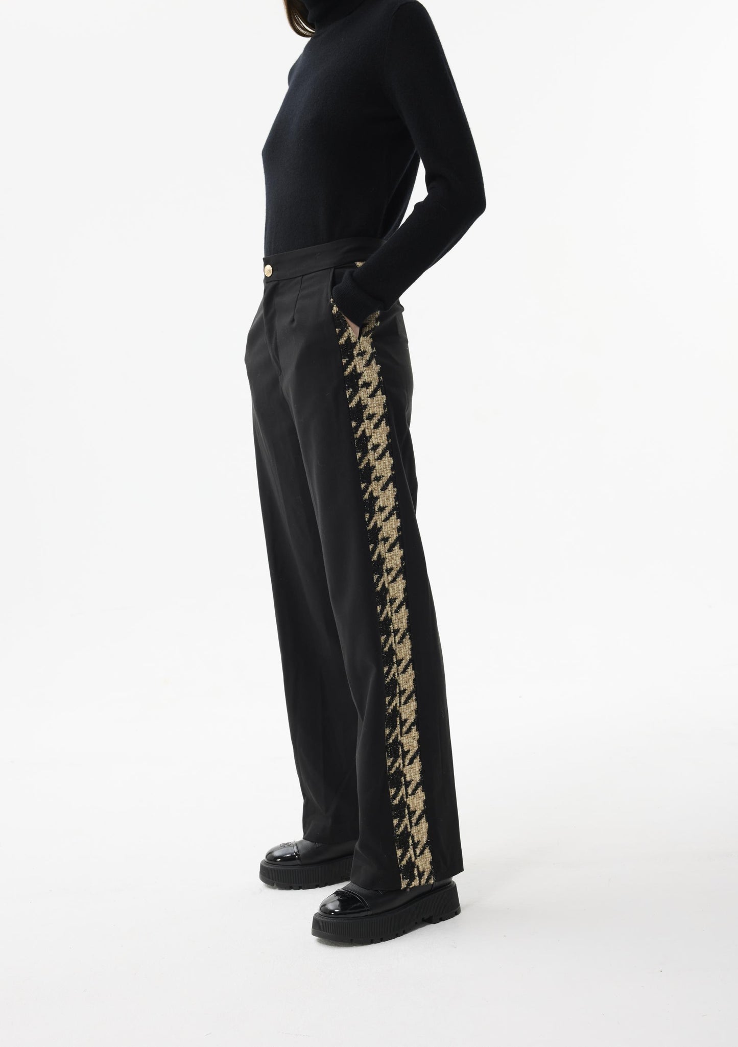 Leo & Ugo Trousers with Herringbone Print