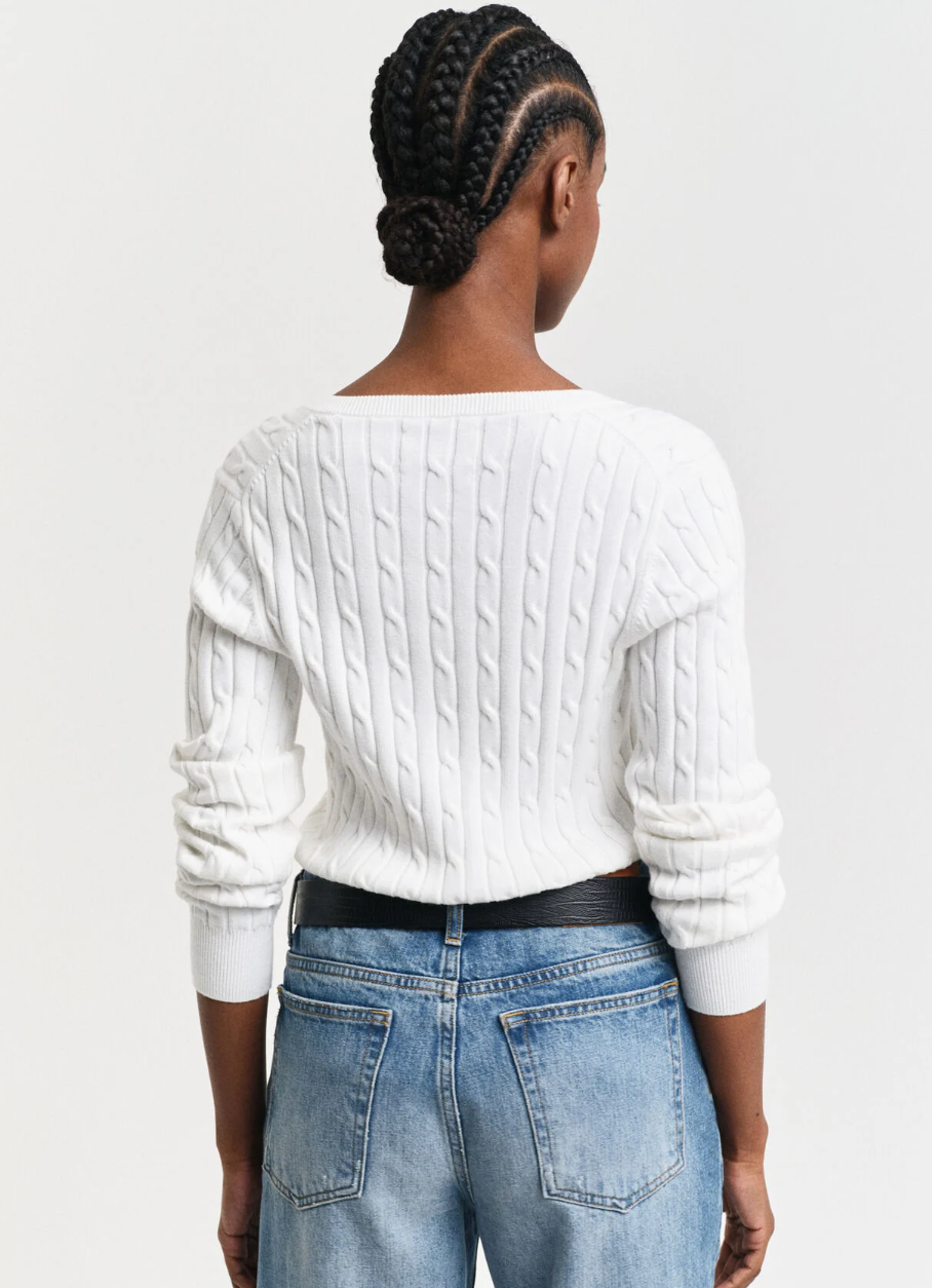 Gant Cable Knit V-Neck Jumper