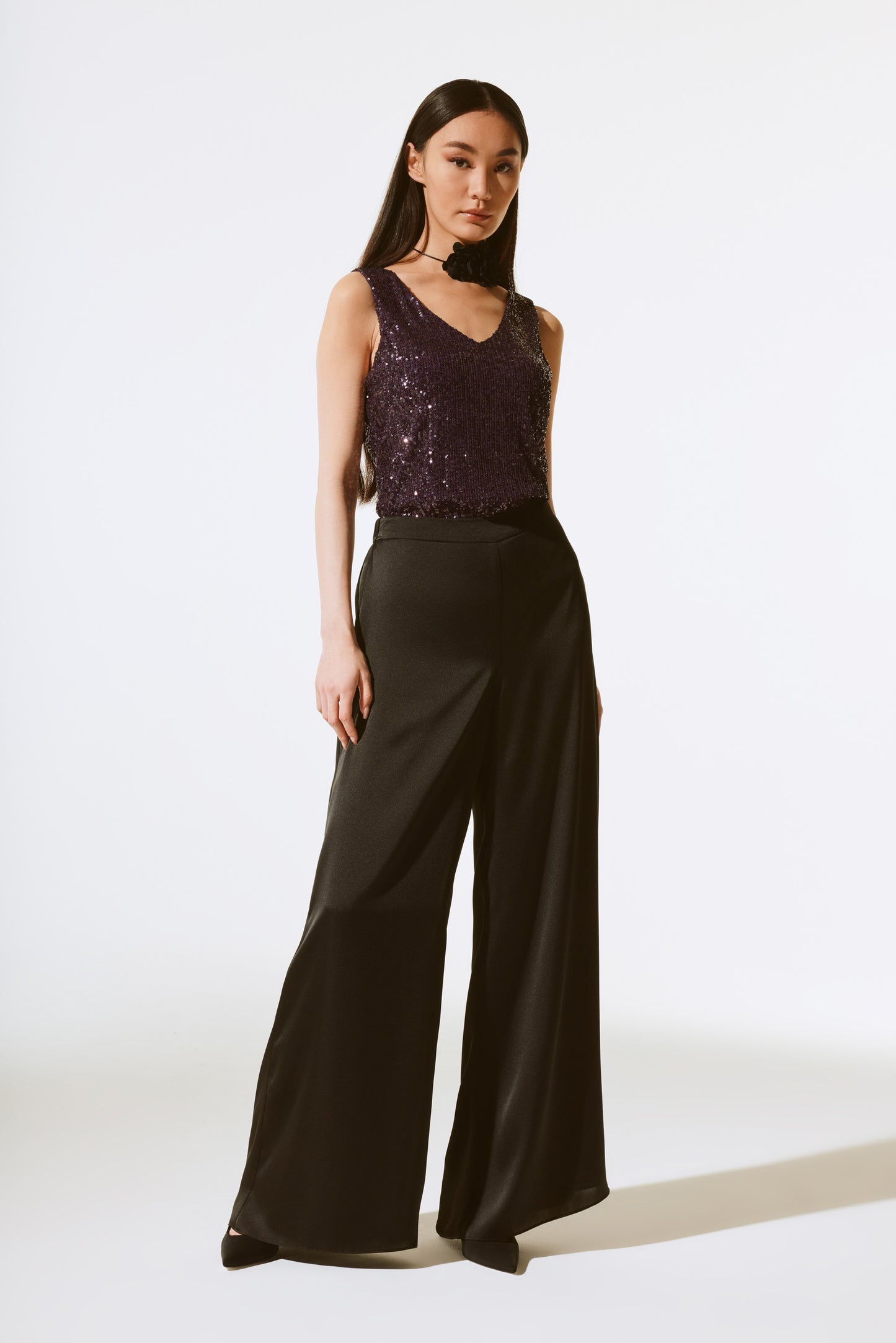 Joseph Ribkoff Satin Wide-Leg Pants