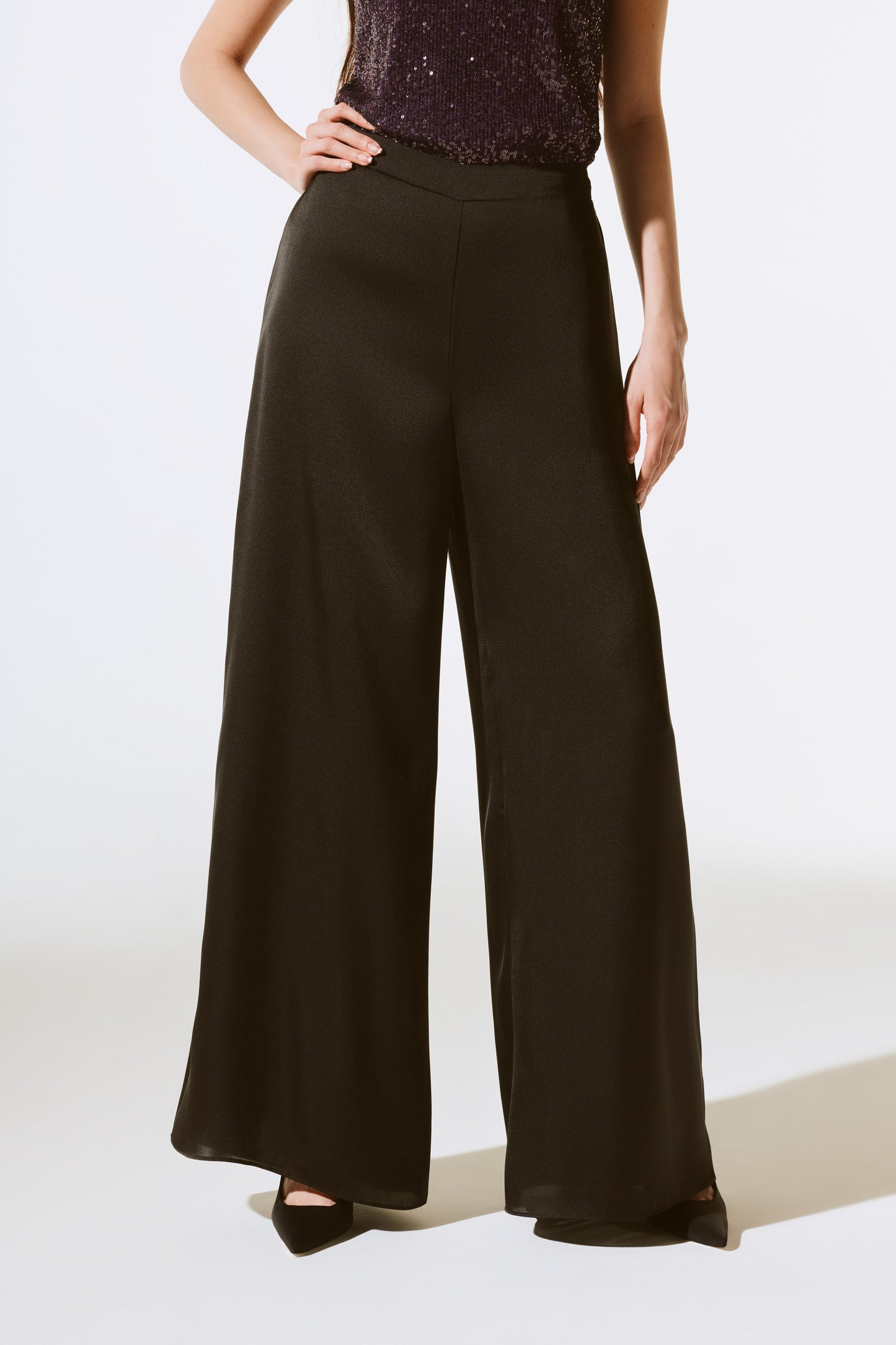 Joseph Ribkoff Satin Wide-Leg Pants