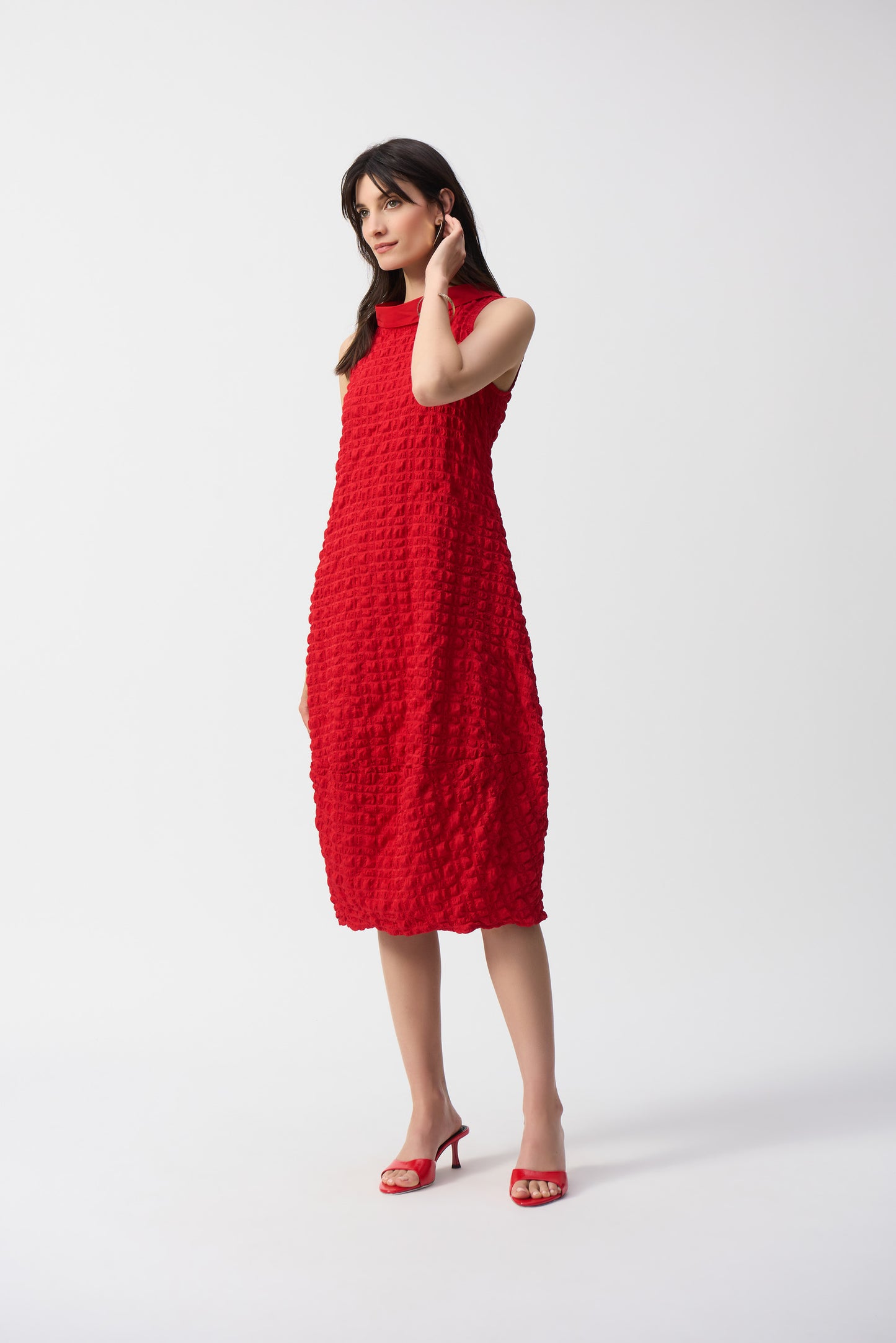 Joseph Ribkoff Textured Woven Sleeveless Cocoon Dress