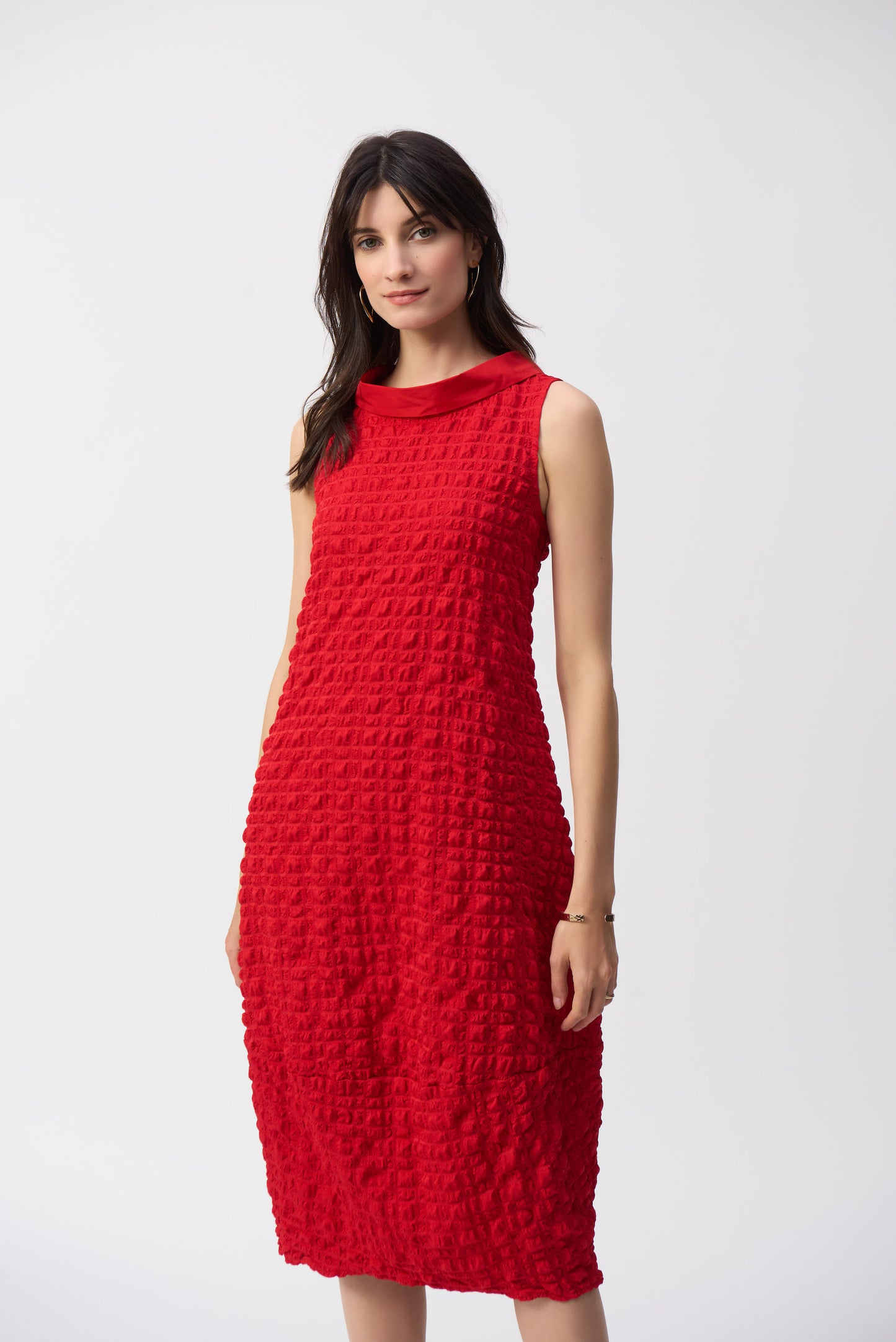 Joseph Ribkoff Textured Woven Sleeveless Cocoon Dress