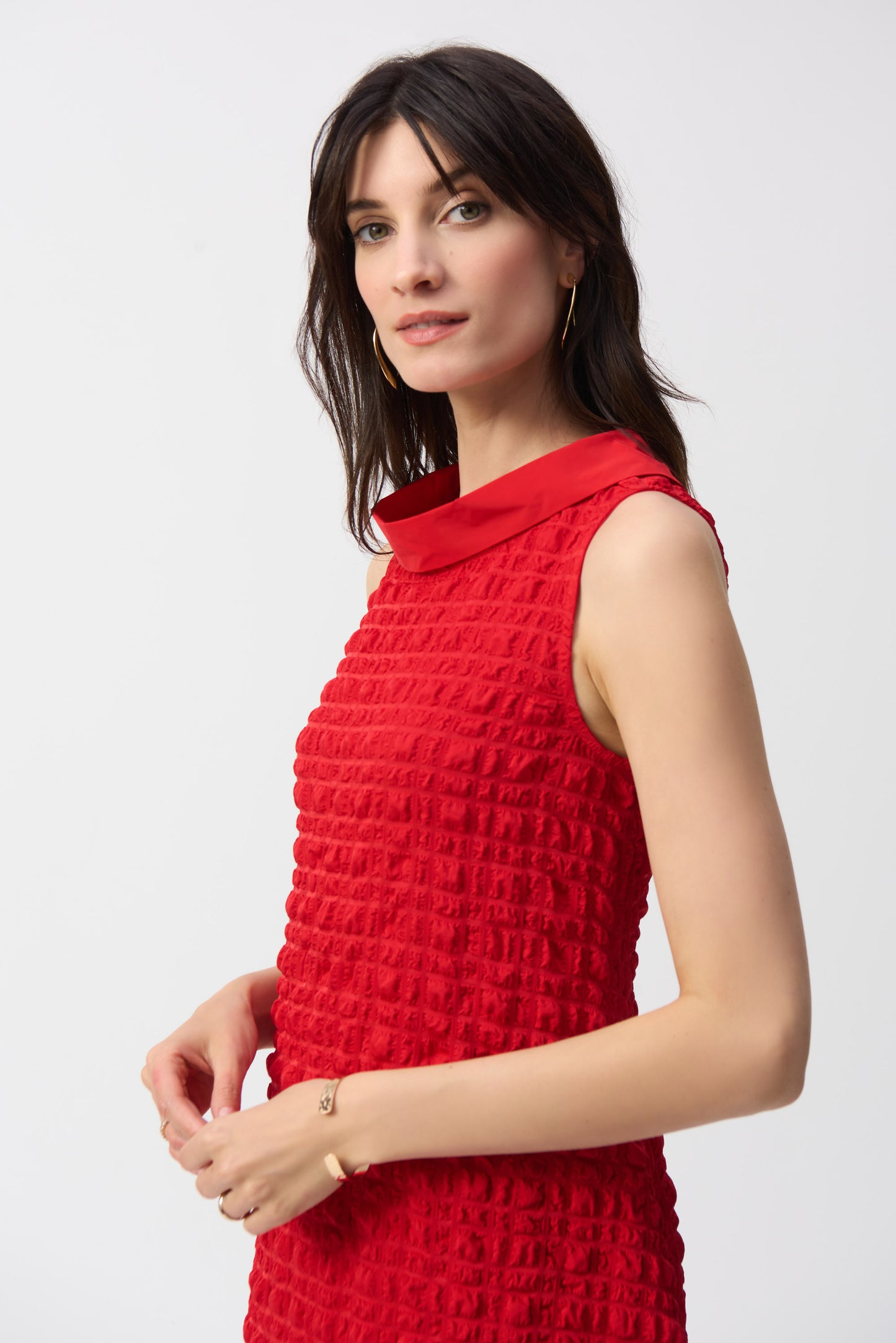 Joseph Ribkoff Textured Woven Sleeveless Cocoon Dress