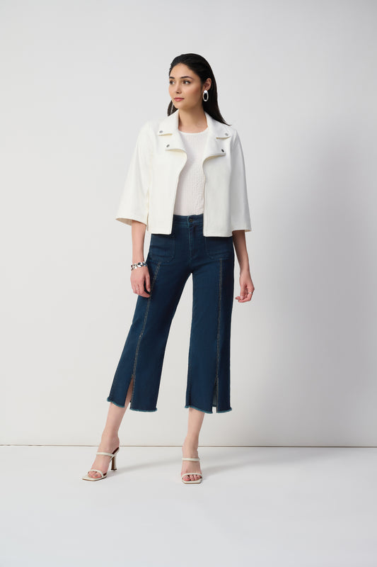 Joseph Ribkoff Culotte Jeans With Embellished Front Seam