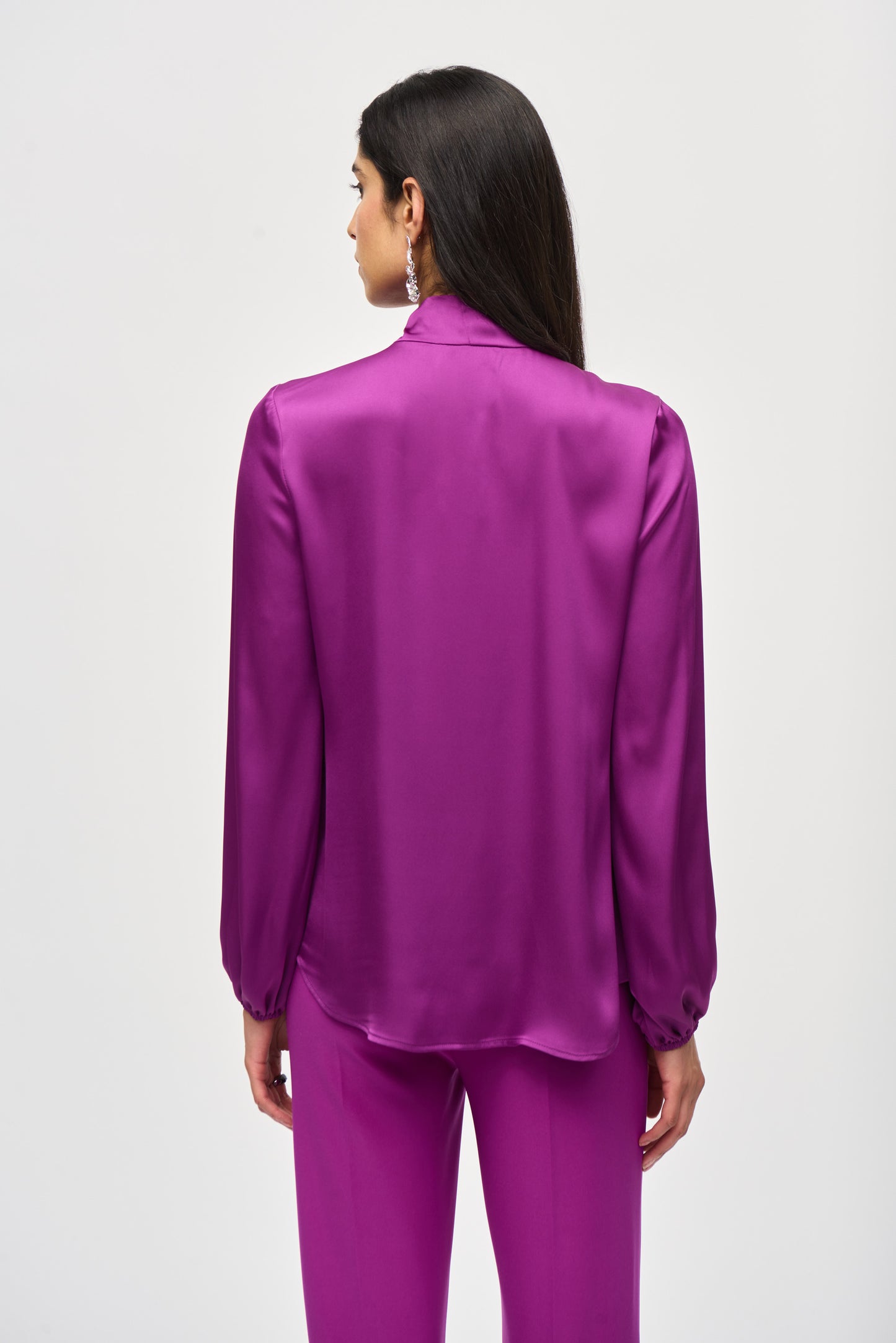 Joseph Ribkoff Satin Top With Bow Neckline