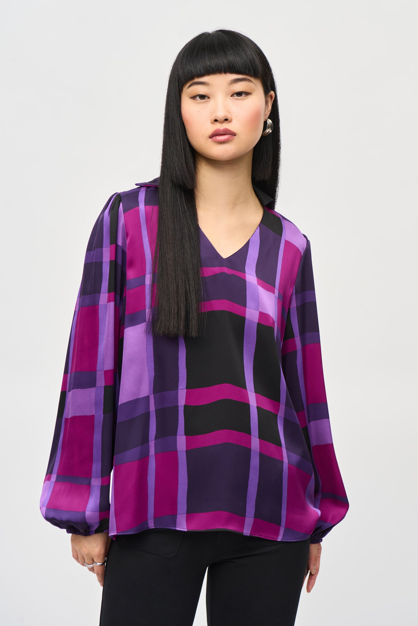 Joseph Ribkoff Check Print Top