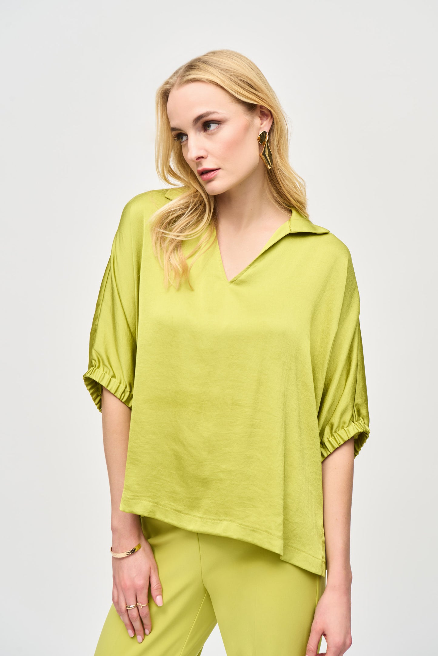 Joseph Ribkoff Collared Satin Top