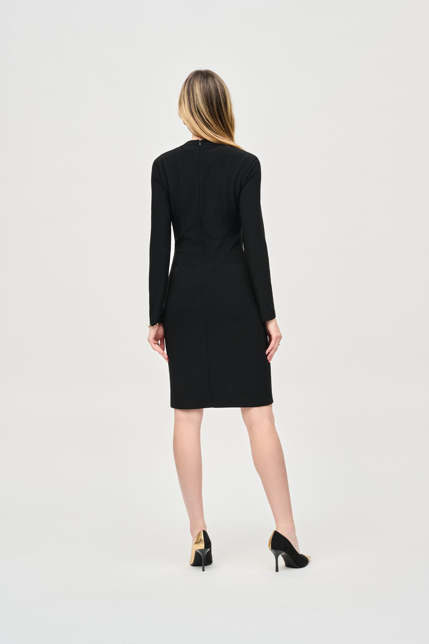 Joseph Ribkoff Silky Knit and Leatherette Sheath Dress