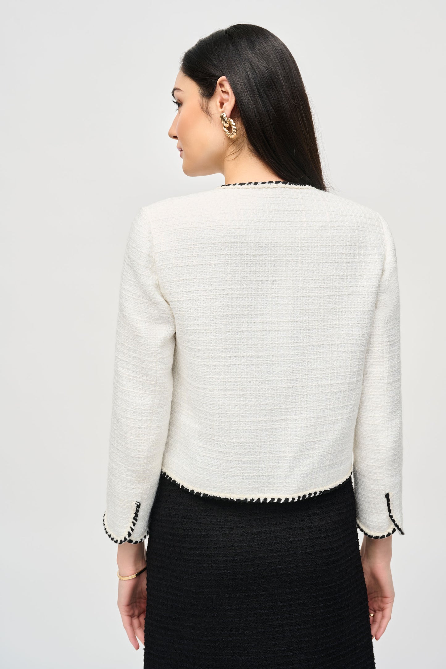 Joseph Ribkoff Bouclé Jacket With Contrast Trim