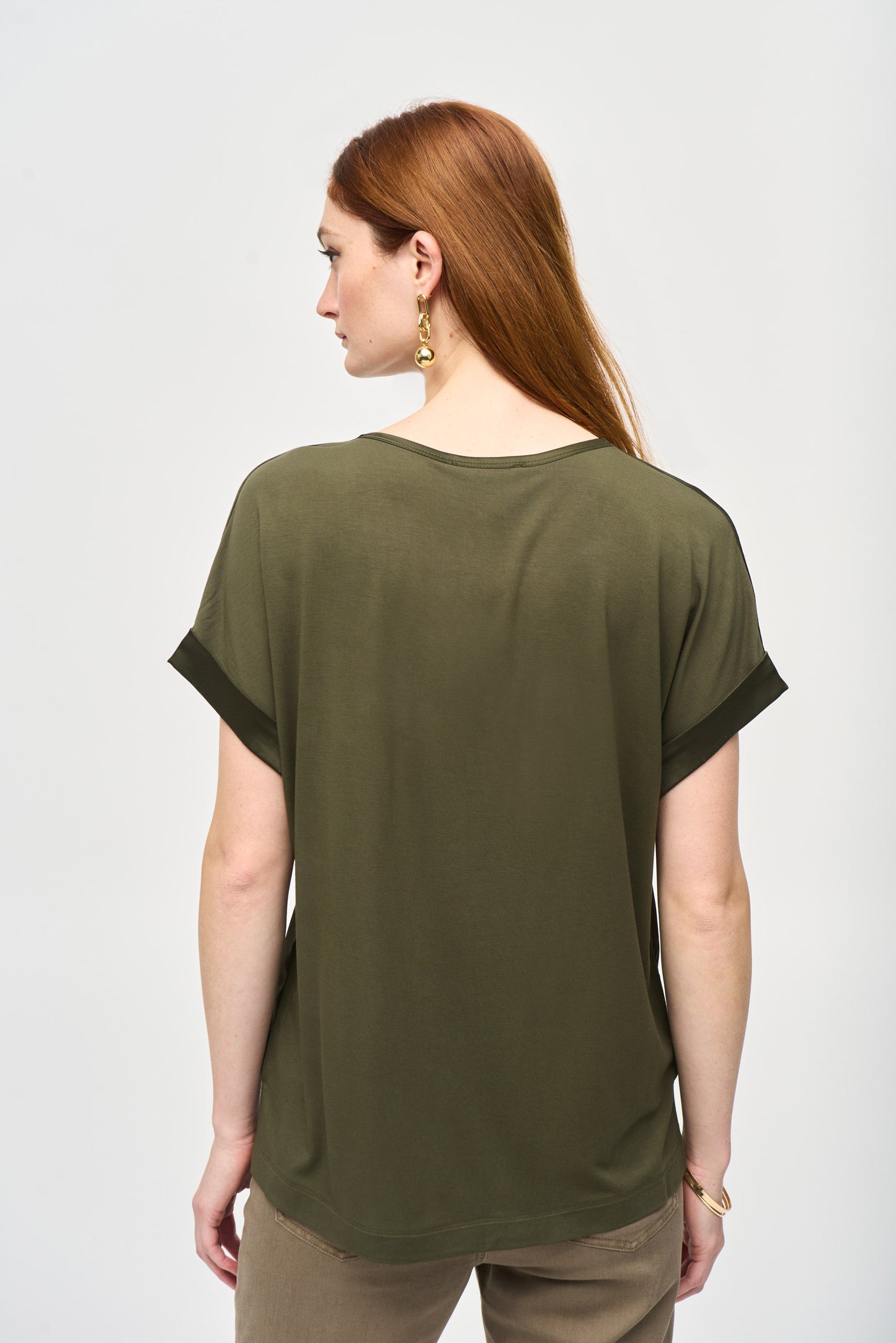 Joseph Ribkoff Satin Short Sleeve Top