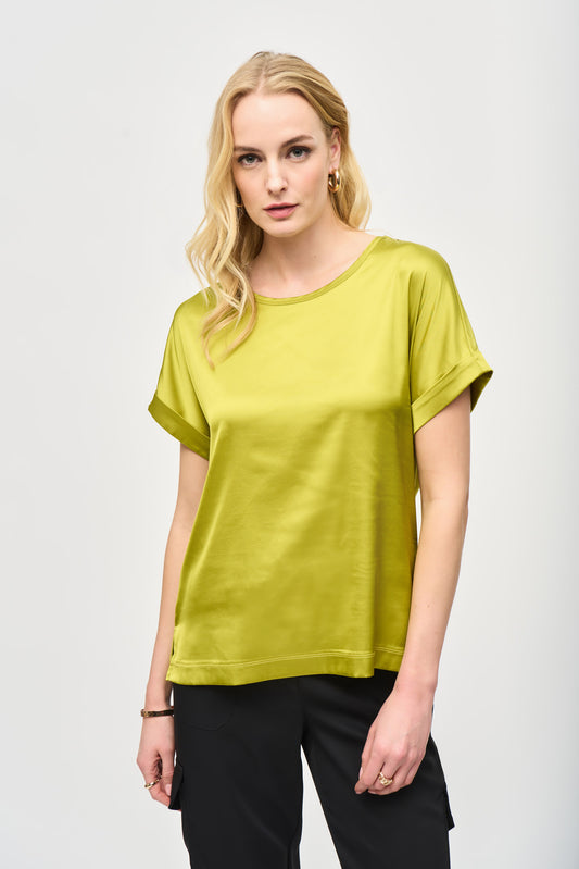 Joseph Ribkoff Satin Short Sleeve Top