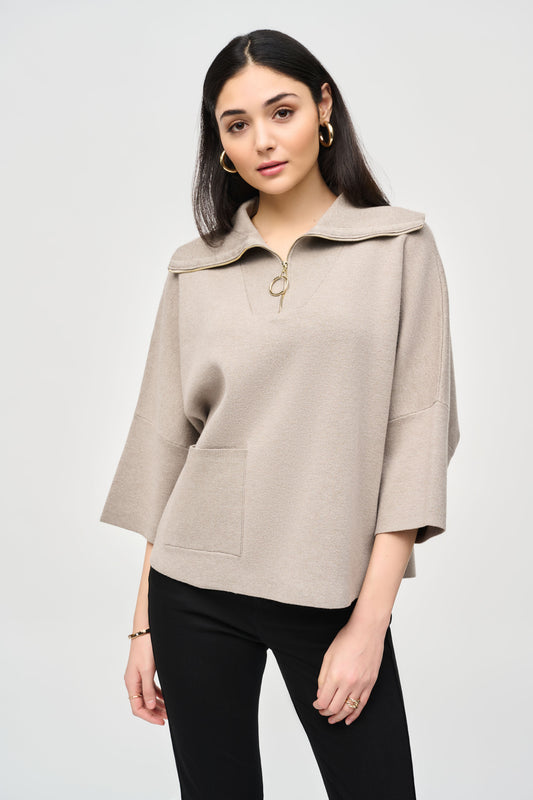 Joseph Ribkoff Zipped Collar Sweater