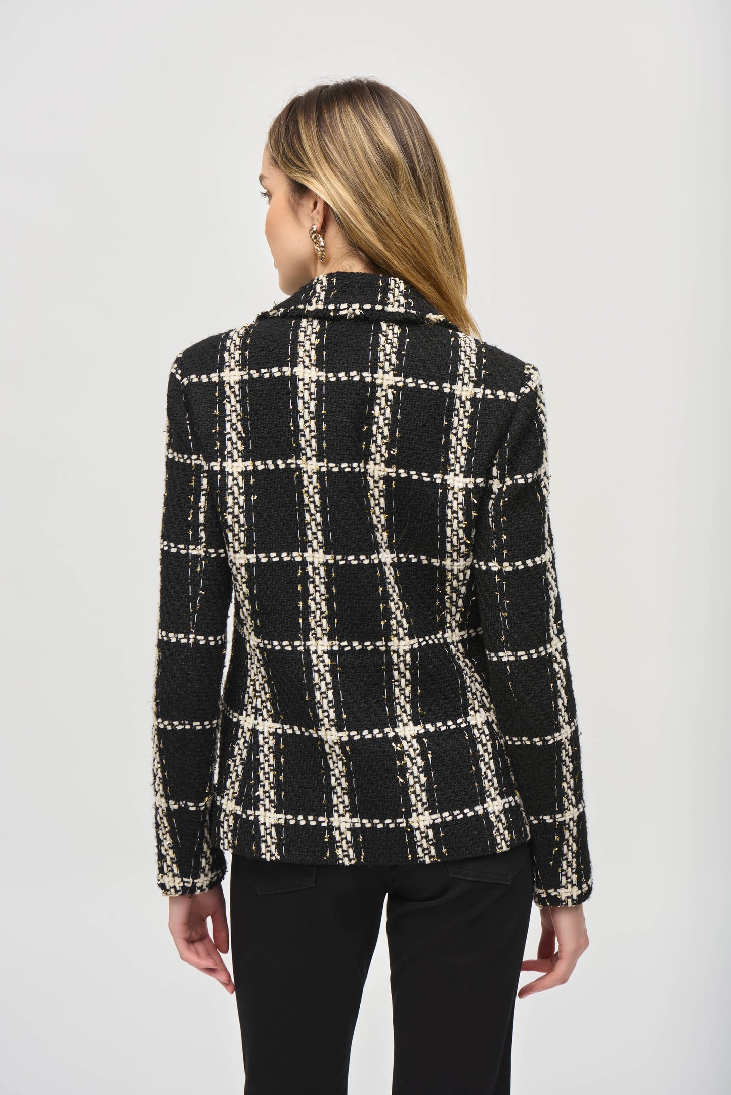 Joseph Ribkoff Plaid Bouclé Blazer With Pockets