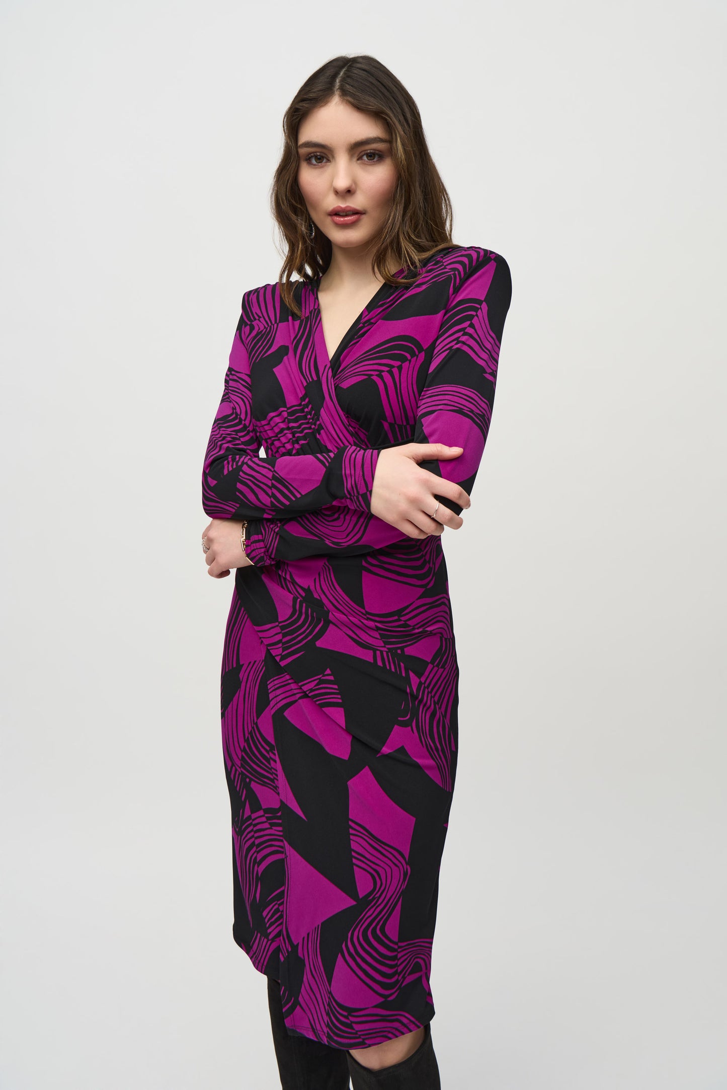 Joseph Ribkoff Print Wrap-Style Dress