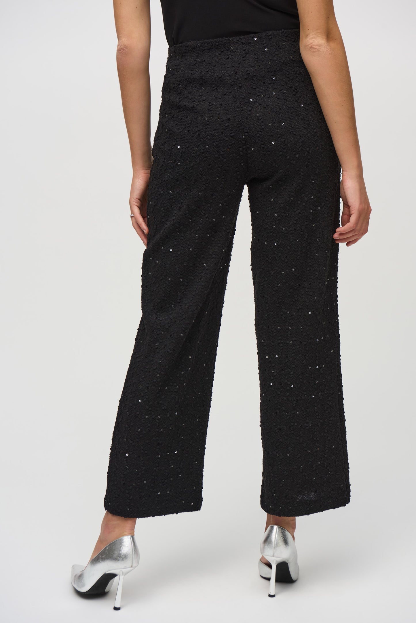 Joseph Ribkoff Sequins Bouclé Wide-Leg Pull-On Pants