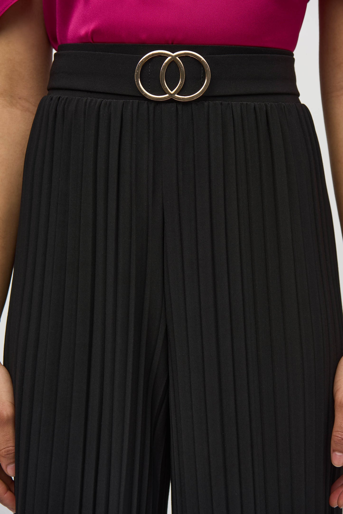 Joseph Ribkoff Pleated Silky Knit Wide-Leg Pants