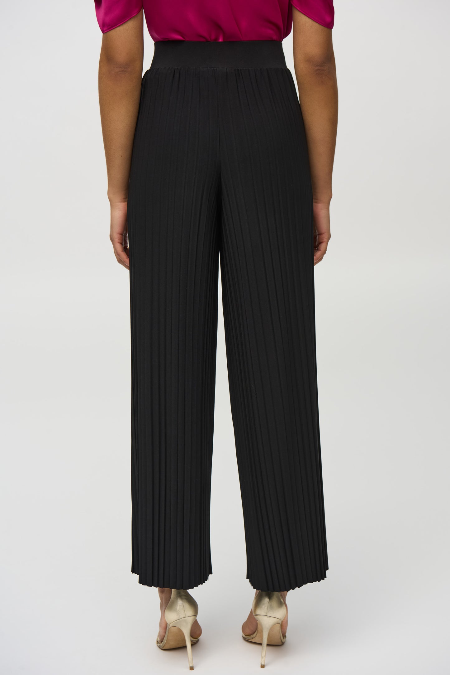 Joseph Ribkoff Pleated Silky Knit Wide-Leg Pants