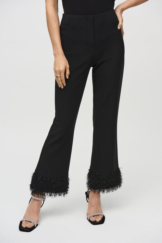 Joseph Ribkoff Feather Trim Pants