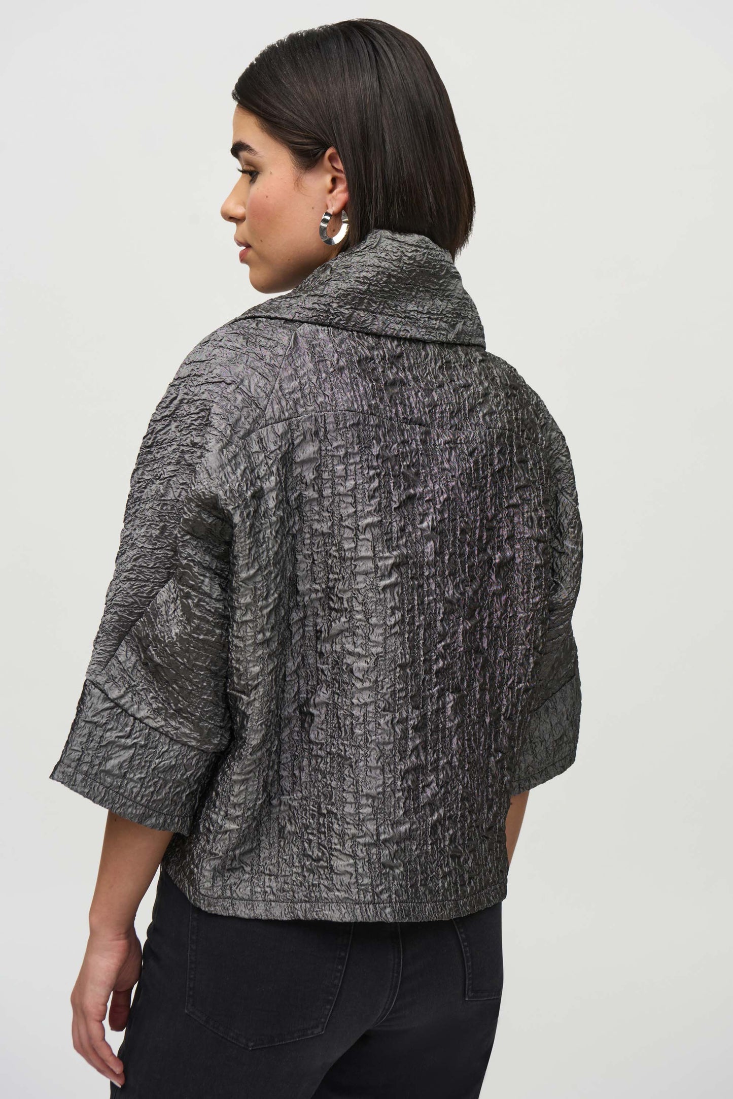 Joseph Ribkoff Textured Woven Jacquard Boxy Jacket