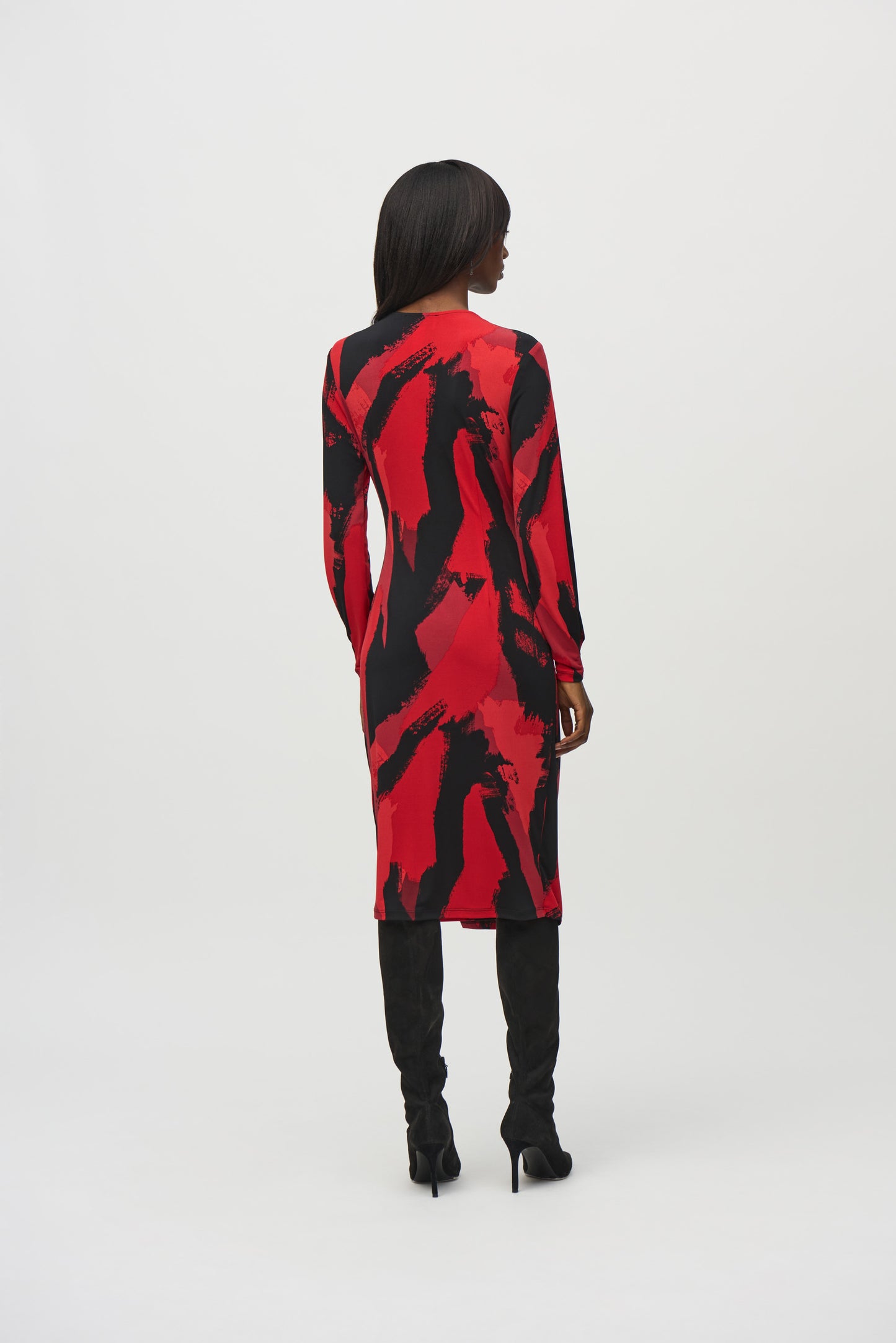 Joseph Ribkoff Silky Knit Abstract Print Wrap Dress