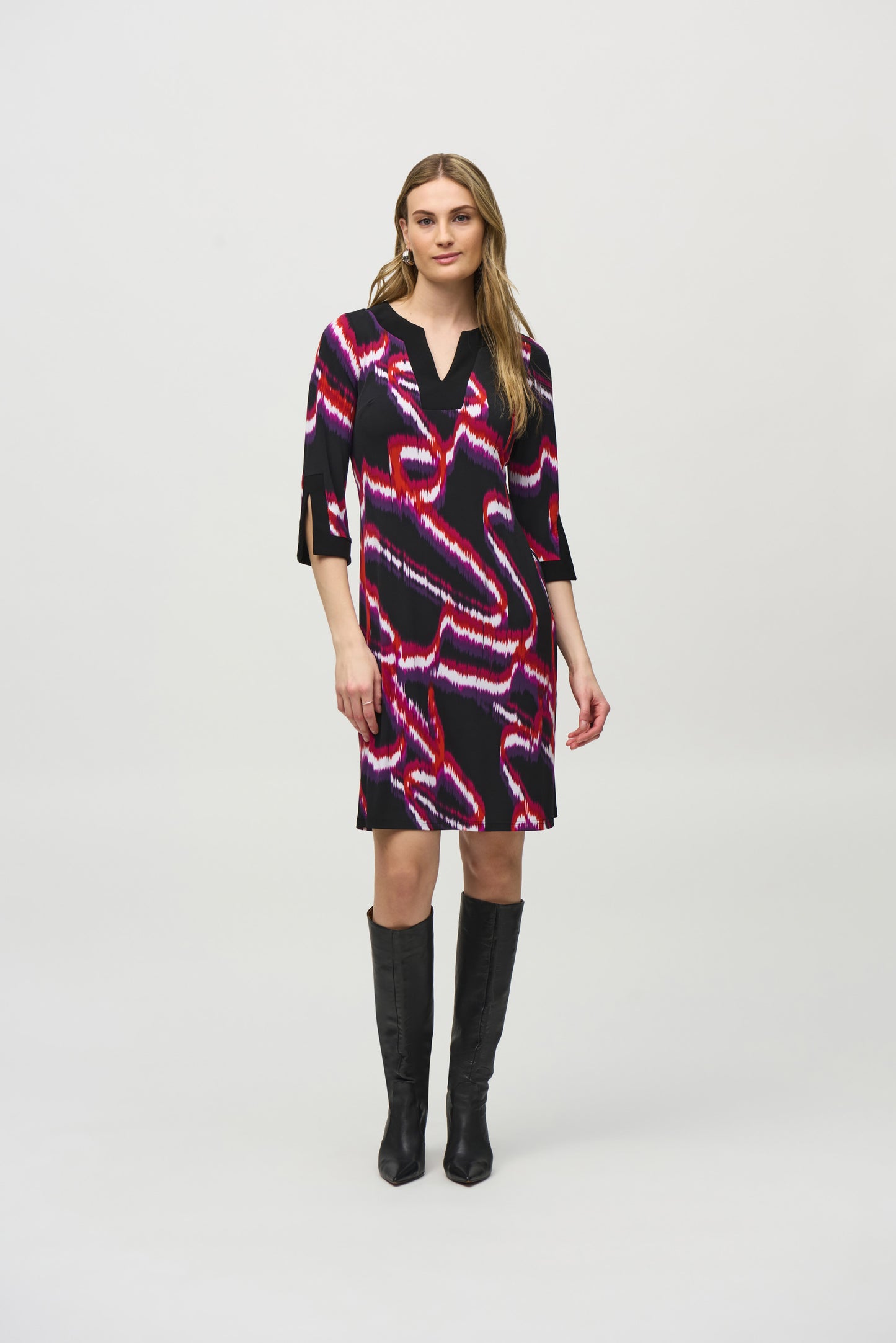 Joseph Ribkoff V-Neck Shift Dress