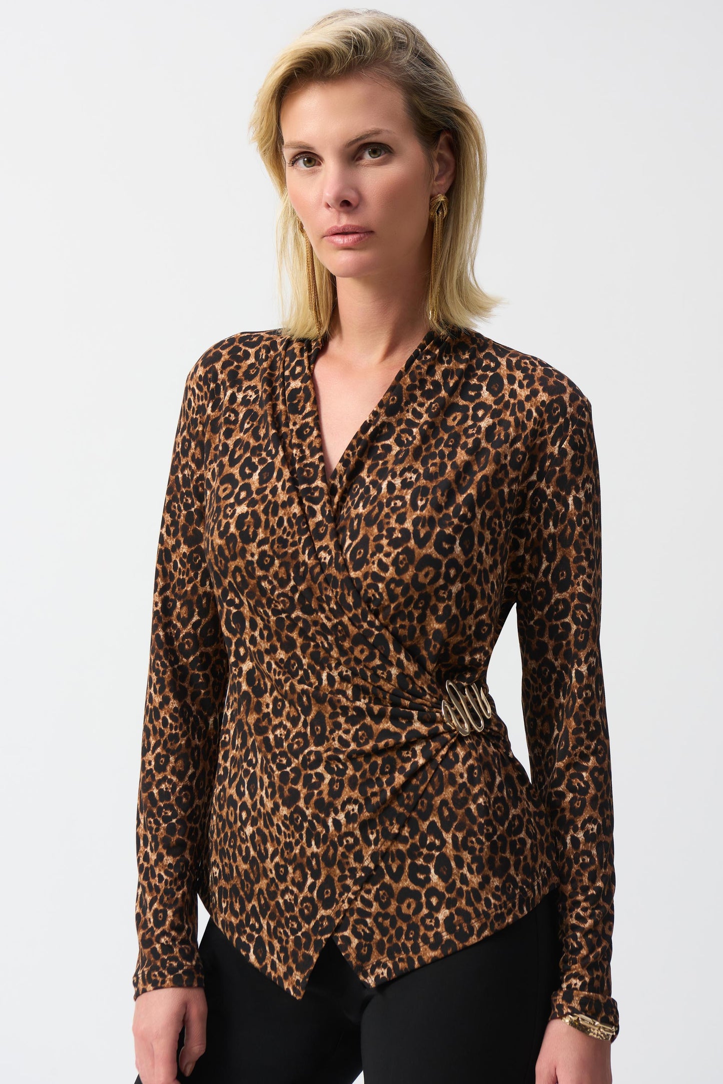 Joseph Ribkoff Silky Knit Animal Print Fitted Top