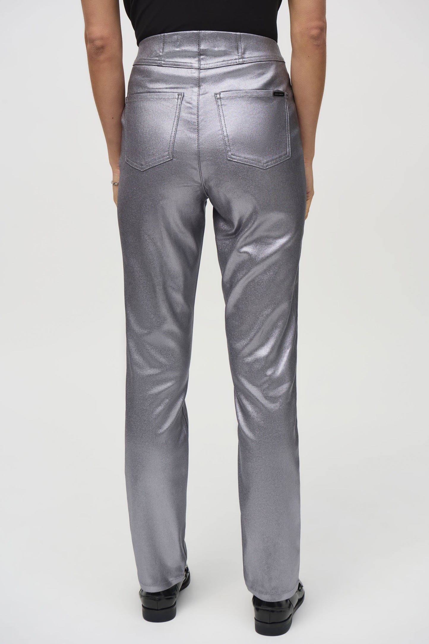 Joseph Ribkoff Metallic Coated Classic Slim Denim Pants