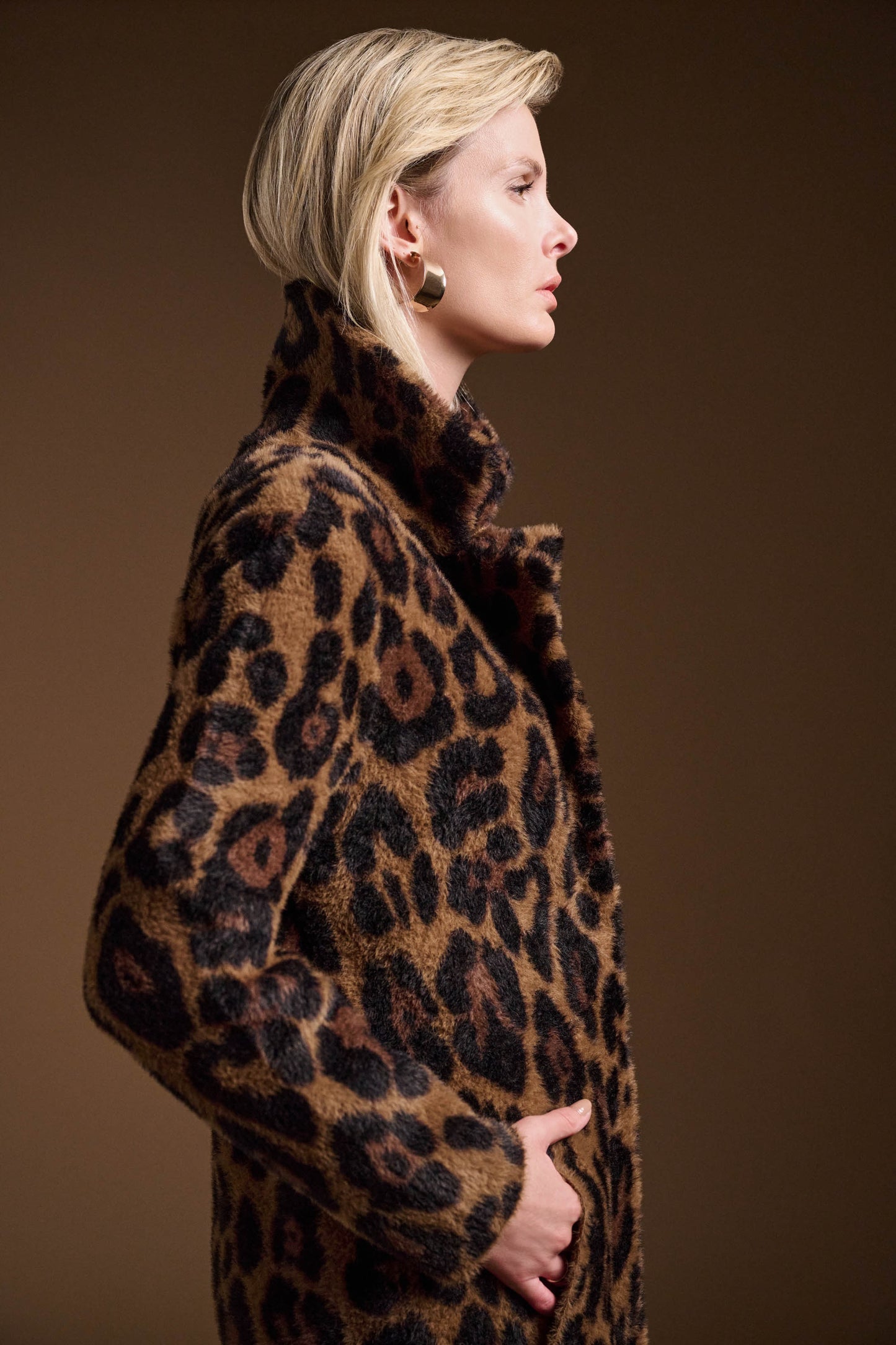 Joseph Ribkoff Jacquard Sweater Animal Print Coat