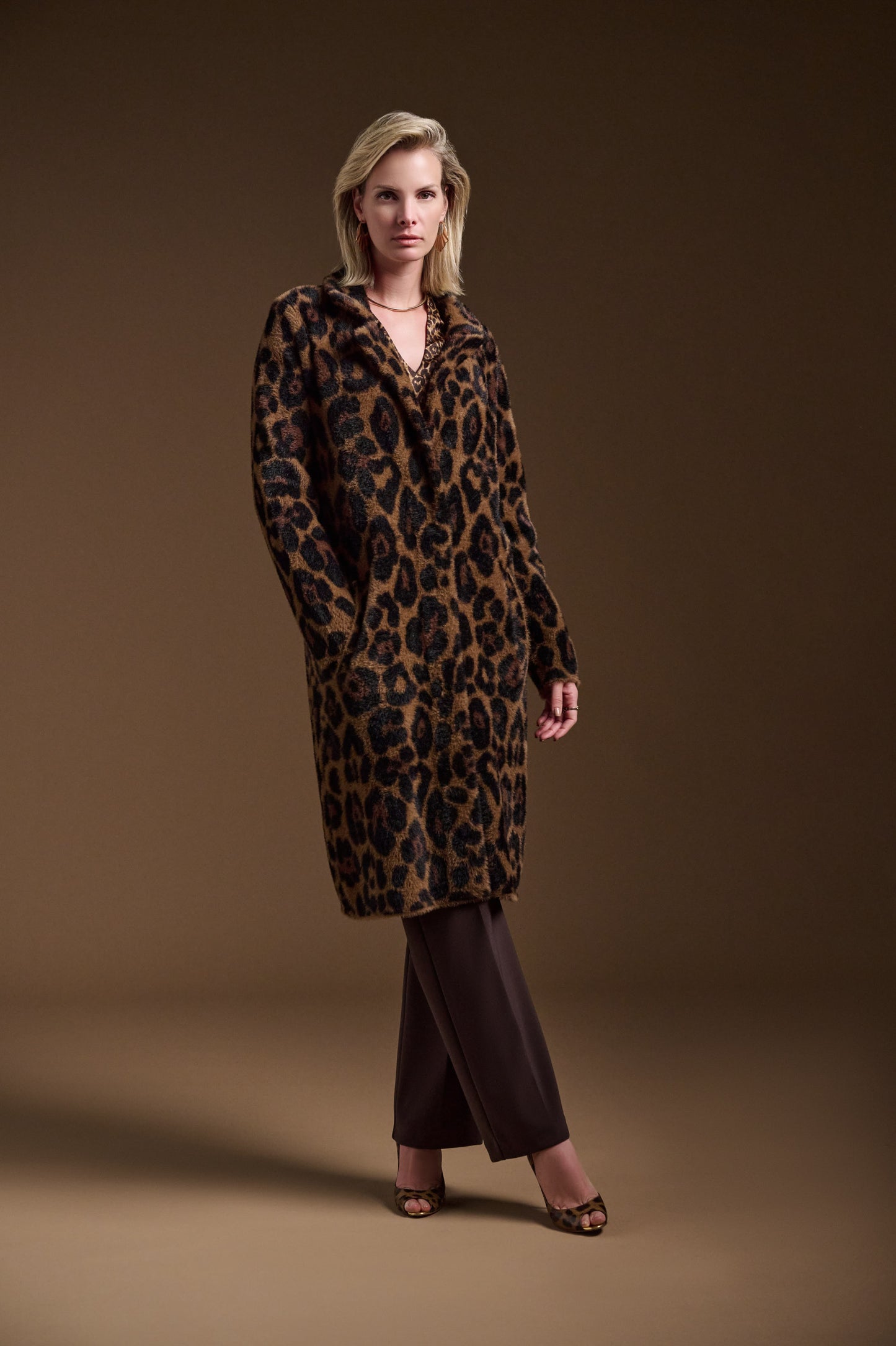 Joseph Ribkoff Jacquard Sweater Animal Print Coat