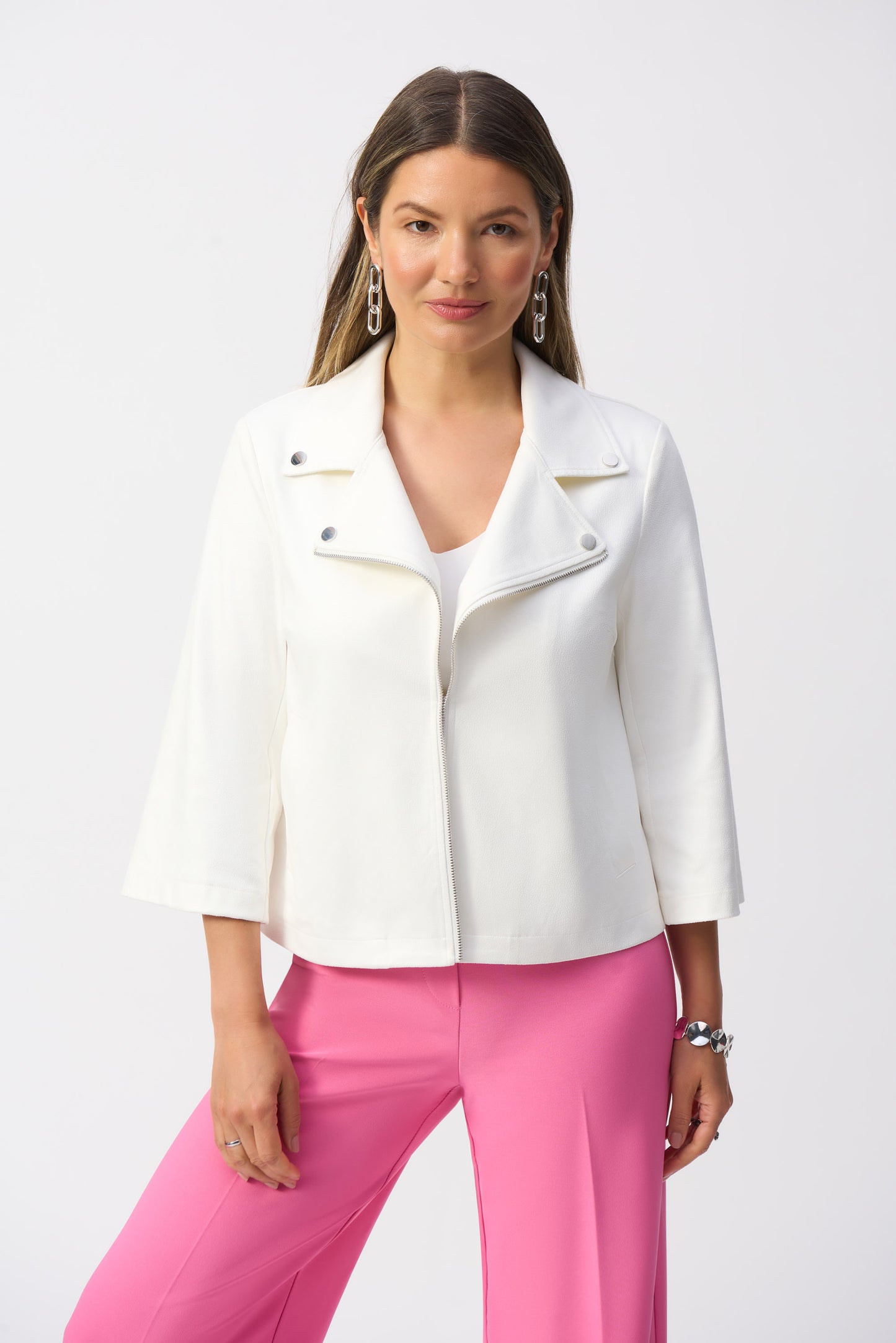 Joseph Ribkoff Foiled Faux Suede Swing Jacket