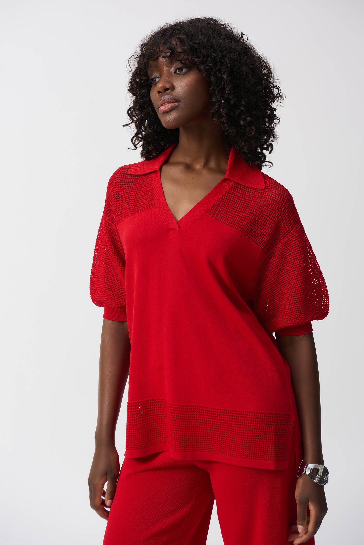 Joseph Ribkoff Collared Knit Pullover