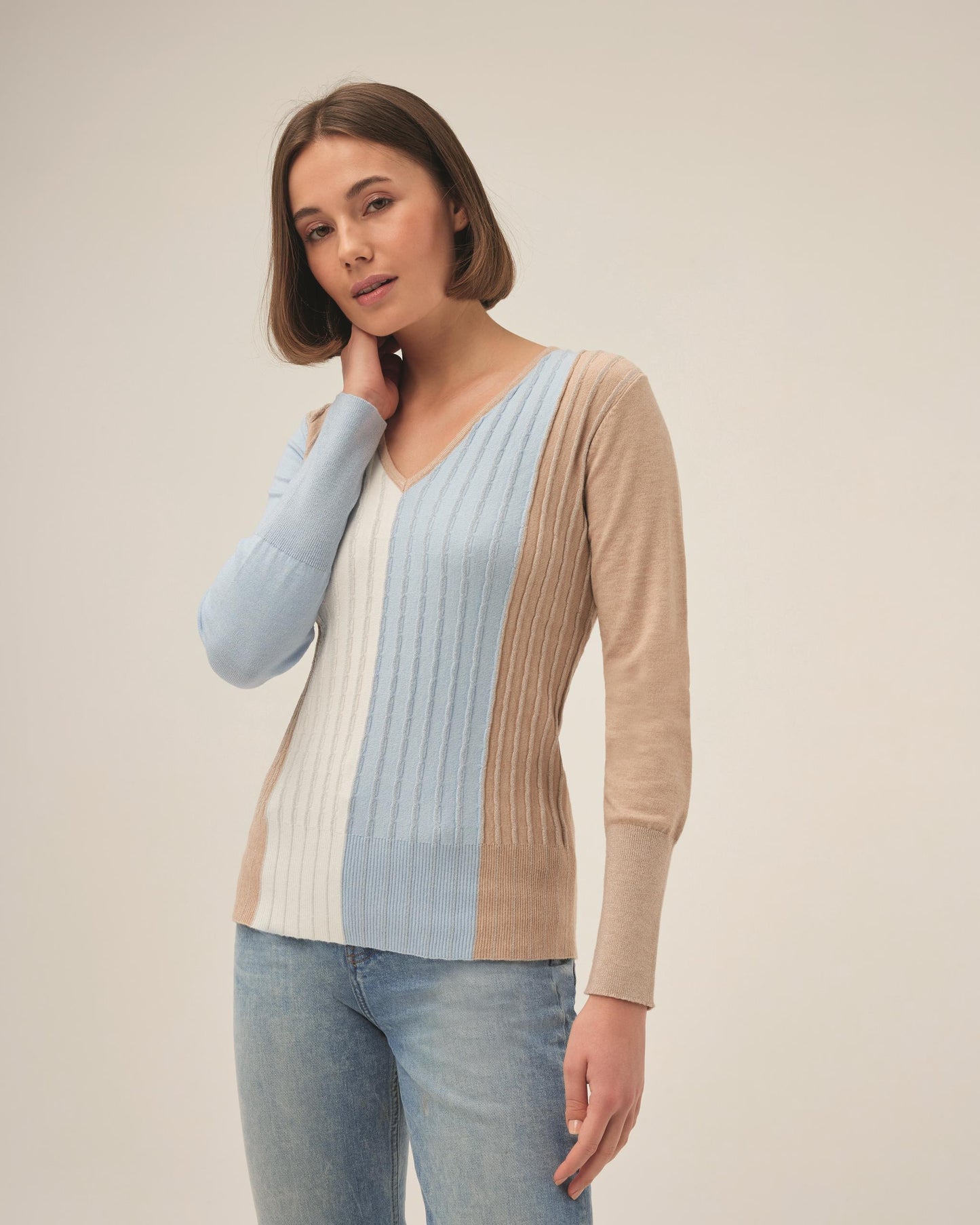 Leo & Ugo Colourblock Knit Jumper