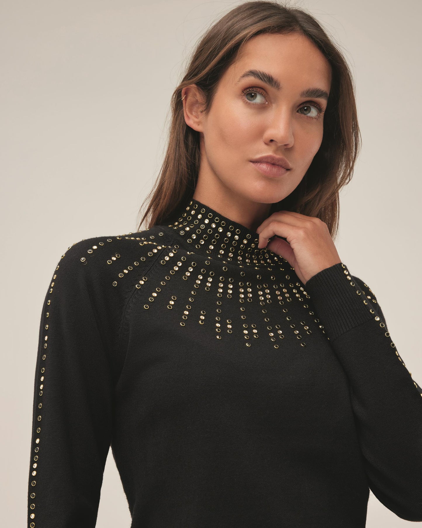 Leo & Ugo Studded High Neck Top