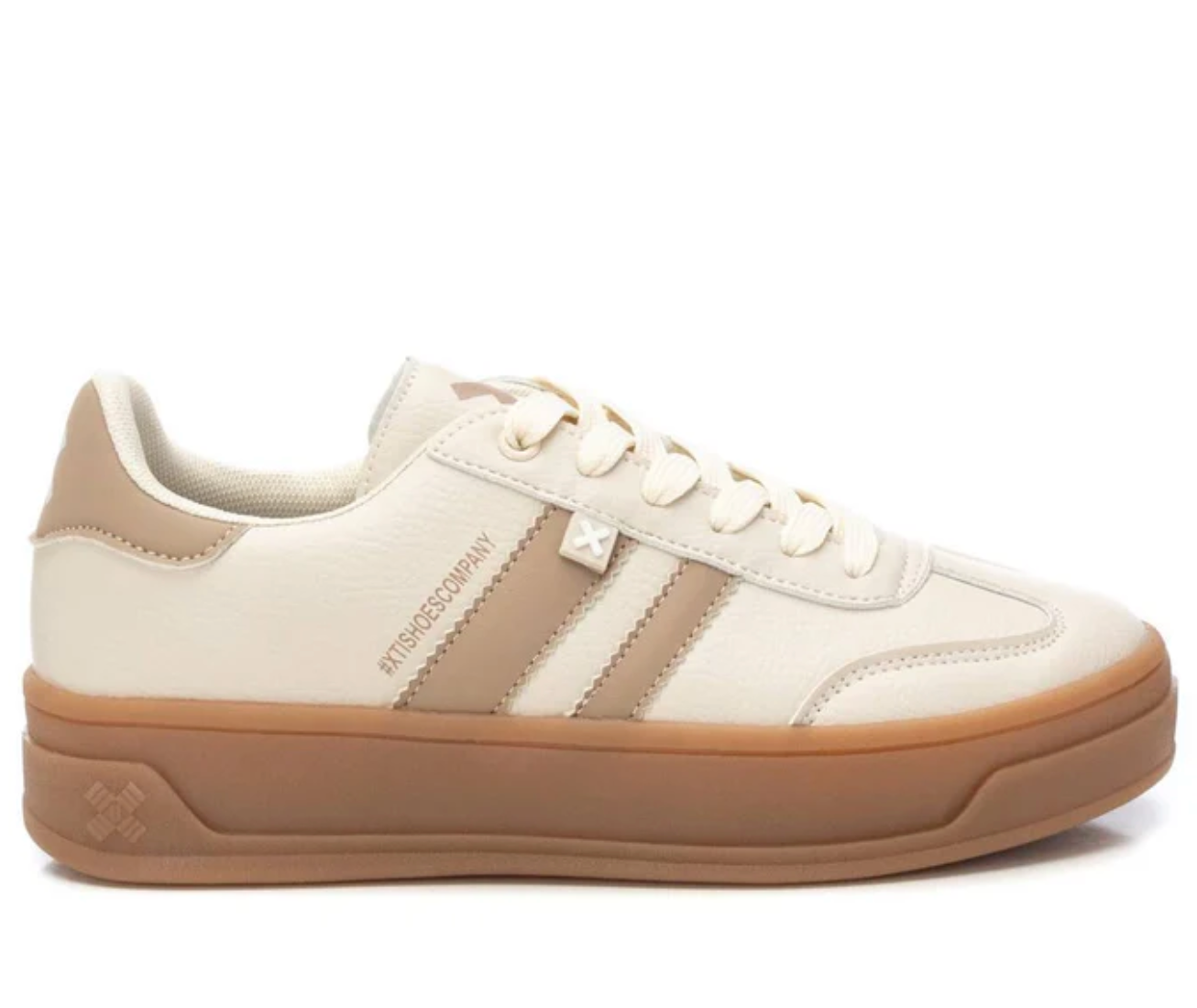 XTI Leather Platform Trainers