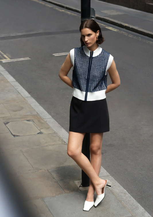 French Connection Klara Sleeveless Zip Up Knit Jumper