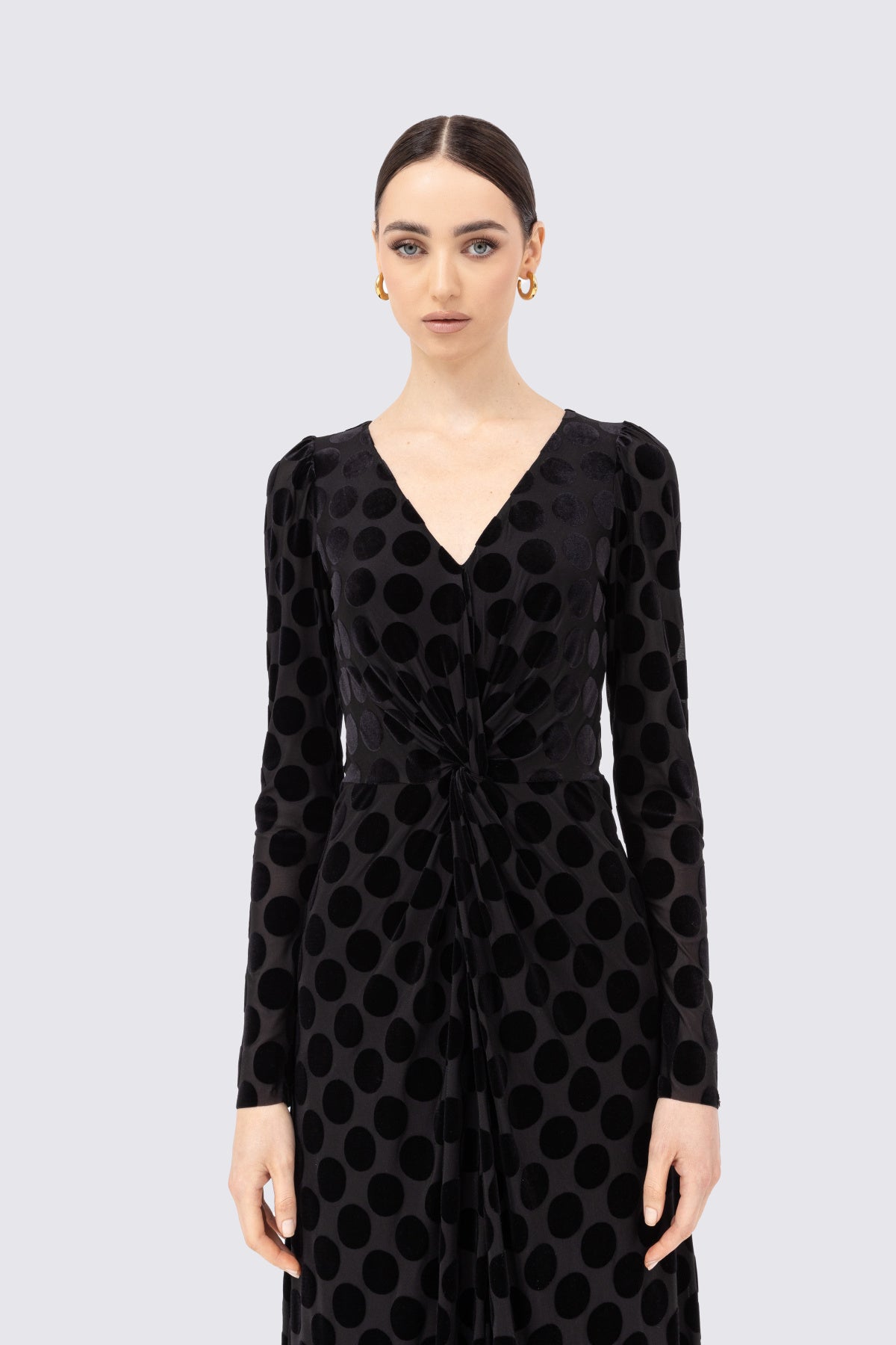 Nissa Polka-dot tulle midi dress